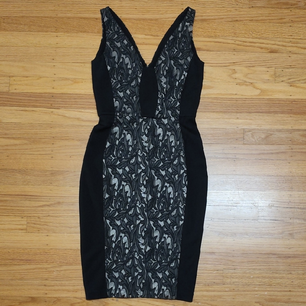 French Connection Elegant Black and Gray Dress